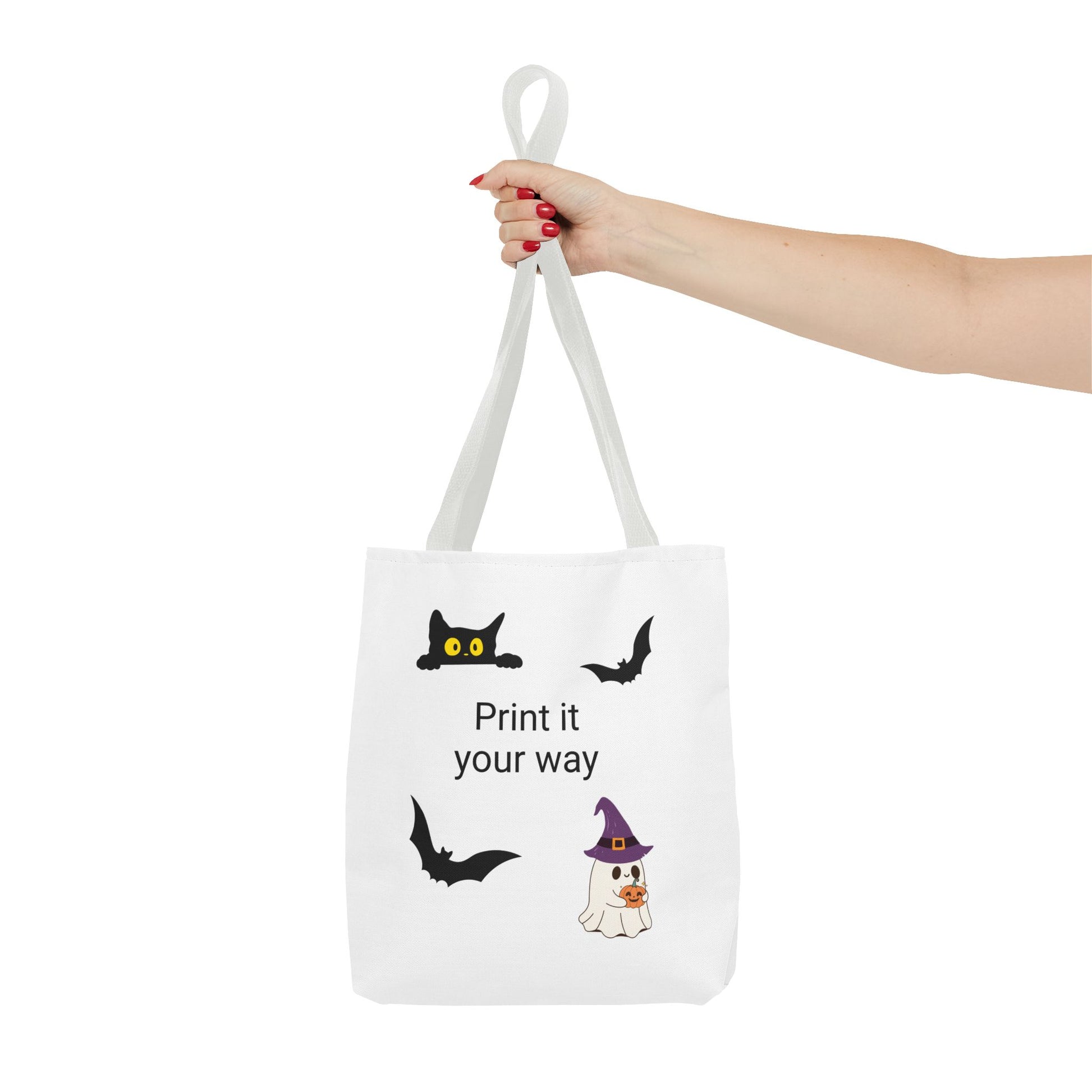 HALLOWEEN CAT and GHOST - Tote Bag. (CAN PERSONALIZE) - Tammy & Friends Travel