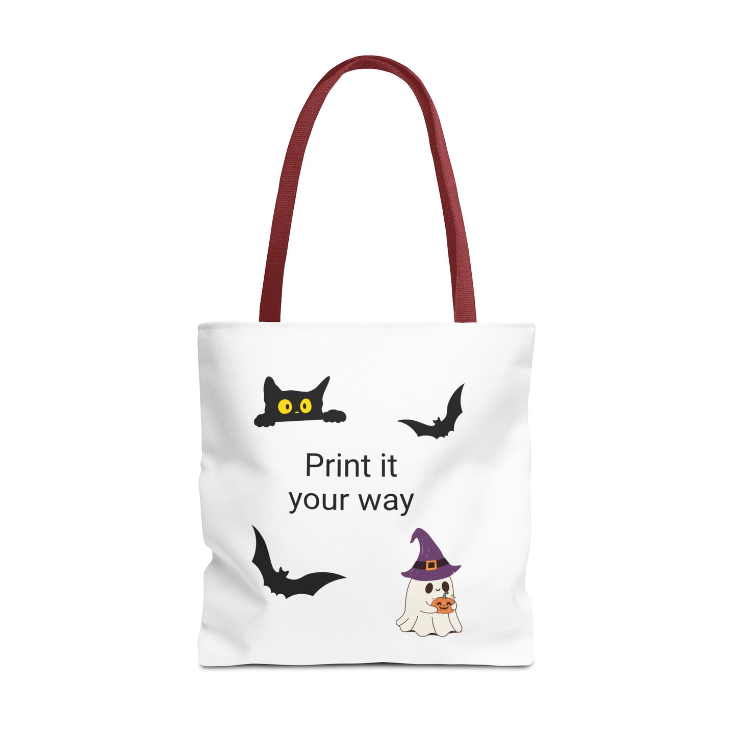 HALLOWEEN CAT and GHOST - Tote Bag. (CAN PERSONALIZE) - Tammy & Friends Travel