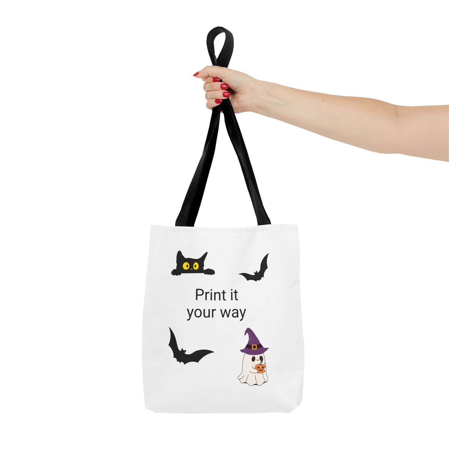 HALLOWEEN CAT and GHOST - Tote Bag. (CAN PERSONALIZE) - Tammy & Friends Travel