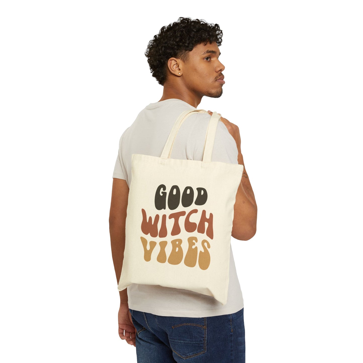 GOOD WITCH VIBES - Tote Bag - Ivory - (CAN PERSONALIZE)