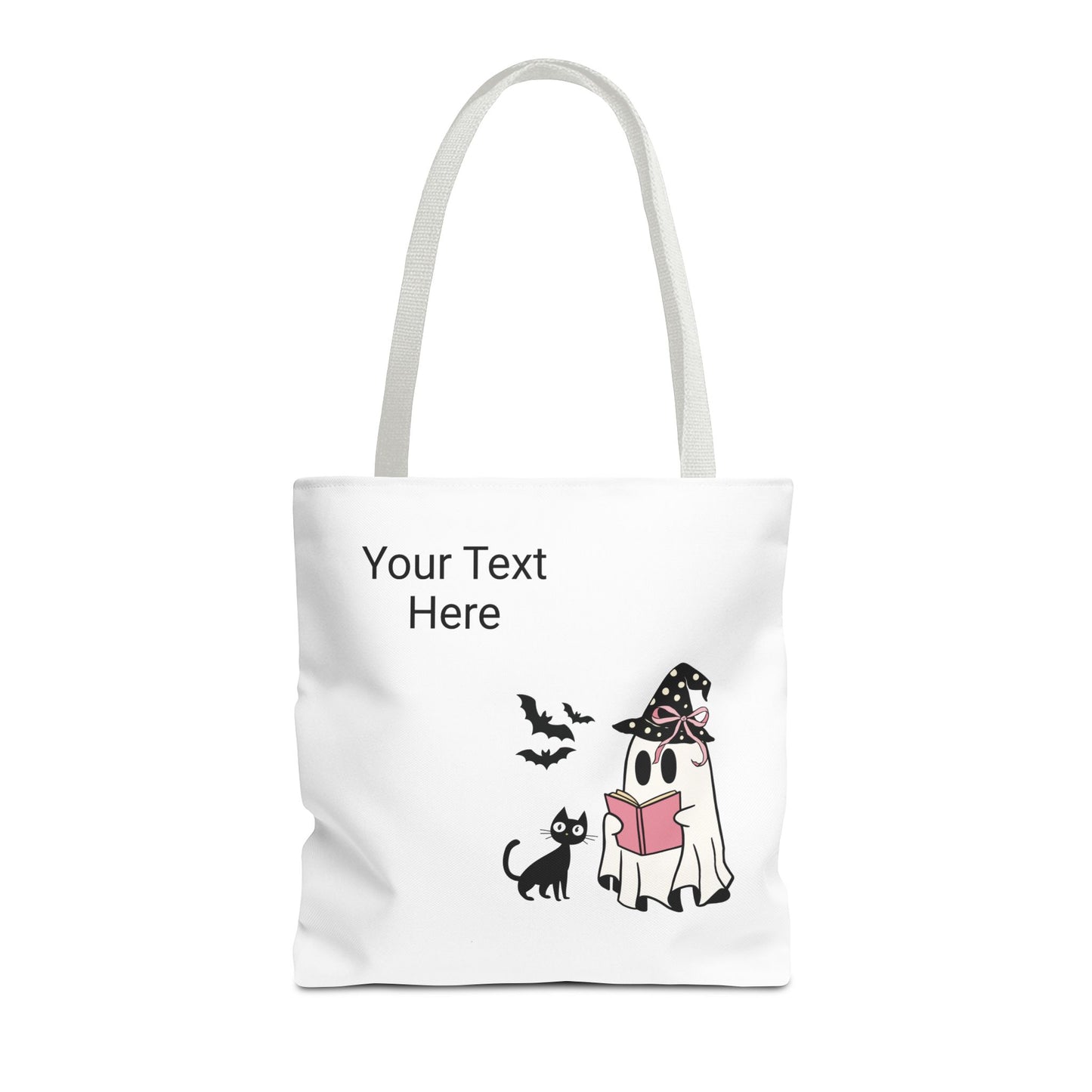HALLOWEEN GHOST with BOOK - Tote Bag. (CAN PERSONALIZE) - Tammy & Friends Travel