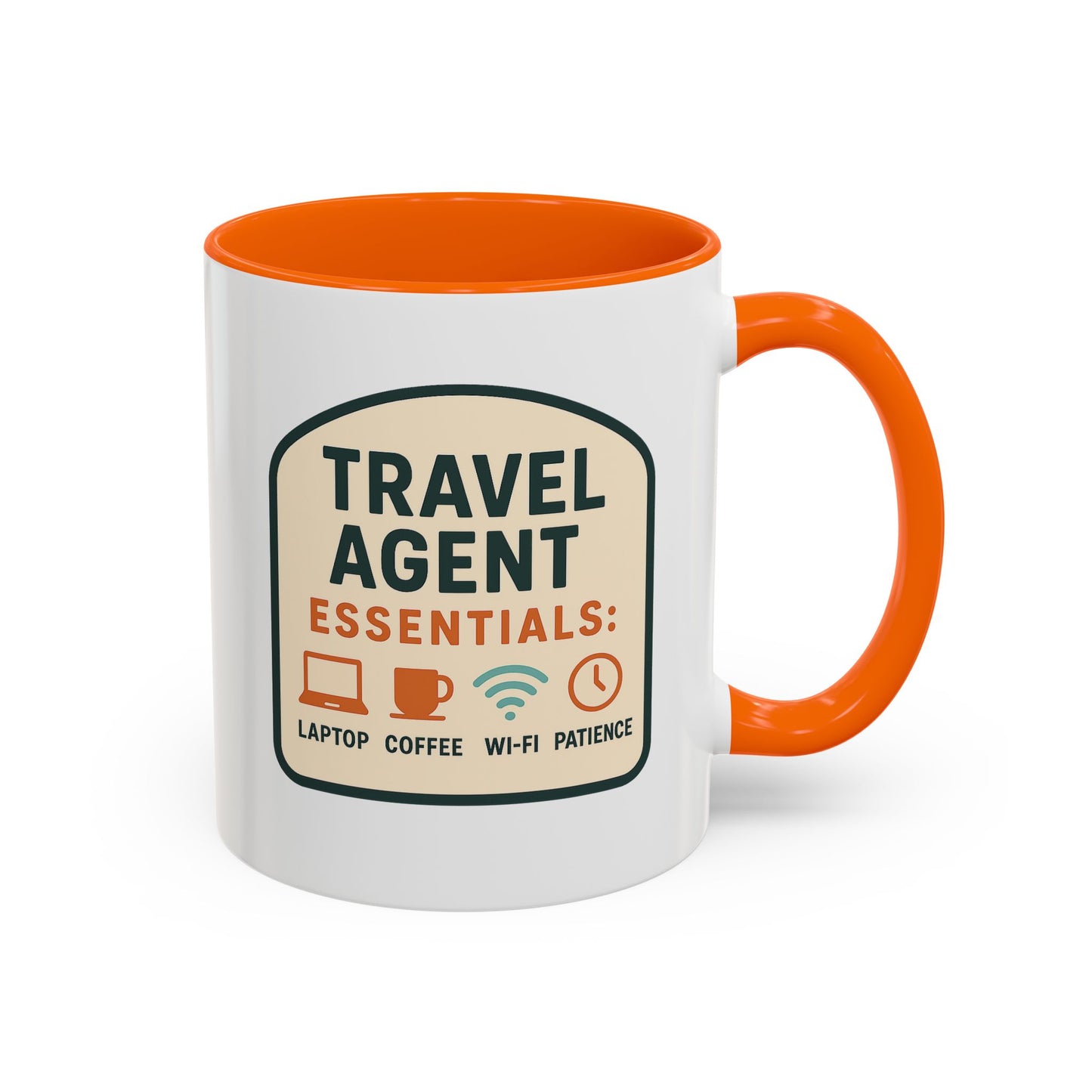 Travel Agent Essentials: Laptop • Coffee • Wi-Fi • Patience Mug  11oz & 15oz with Vibrant Colors (NOT PERSONALIZED)