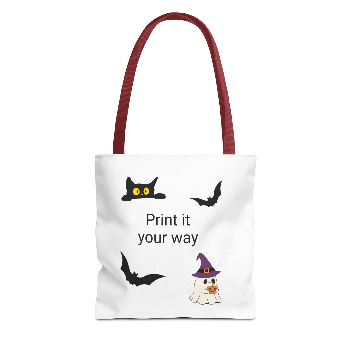 HALLOWEEN CAT and GHOST - Tote Bag. (CAN PERSONALIZE) - Tammy & Friends Travel