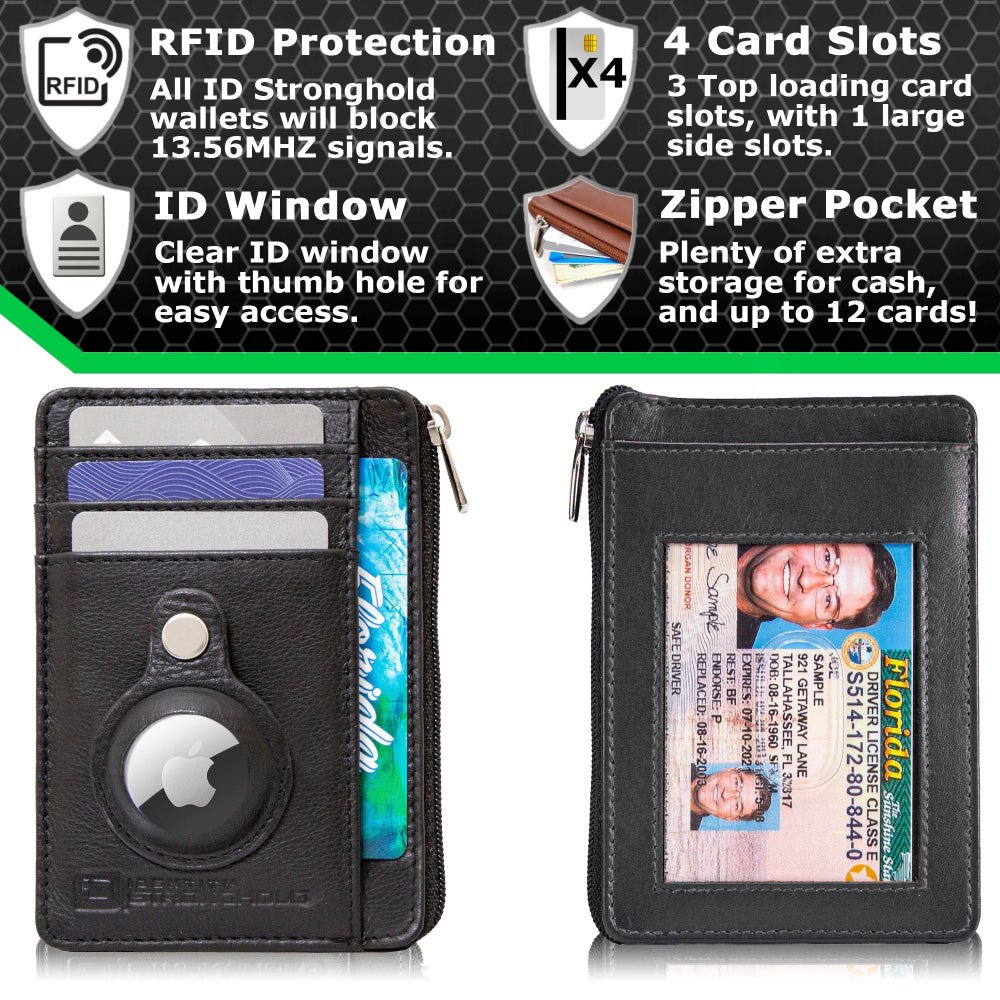 RFID Secure Slim Leather AirTag Wallet