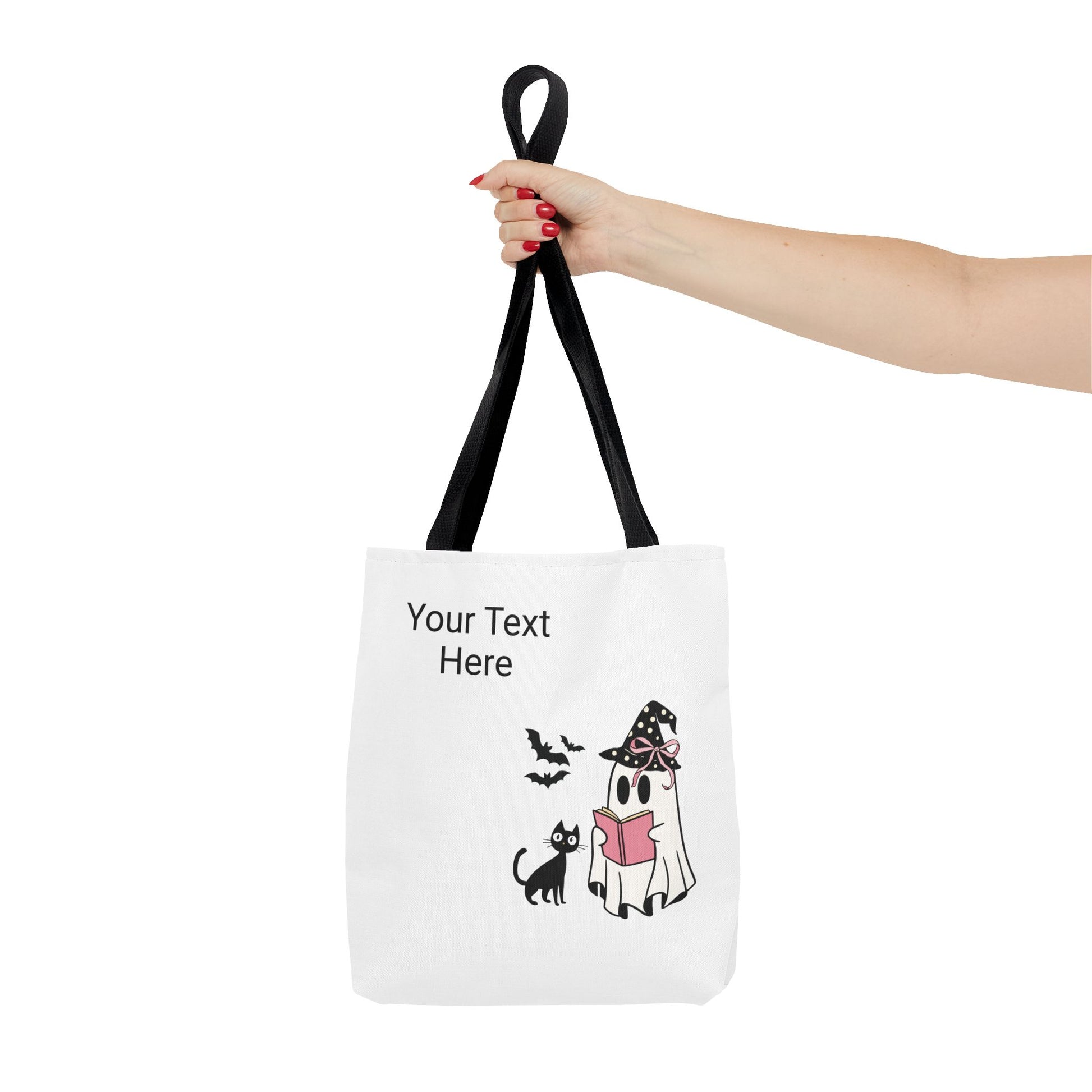 HALLOWEEN GHOST with BOOK - Tote Bag. (CAN PERSONALIZE) - Tammy & Friends Travel