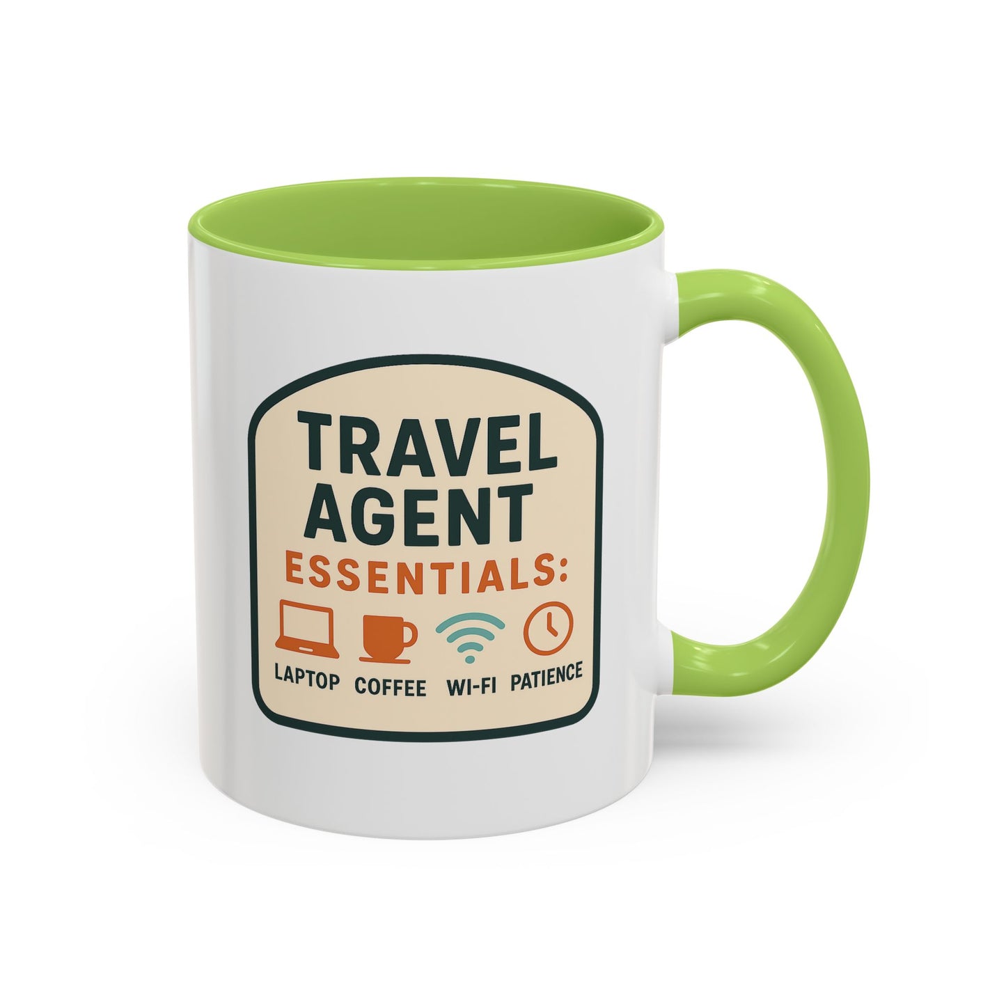 Travel Agent Essentials: Laptop • Coffee • Wi-Fi • Patience Mug  11oz & 15oz with Vibrant Colors (NOT PERSONALIZED)