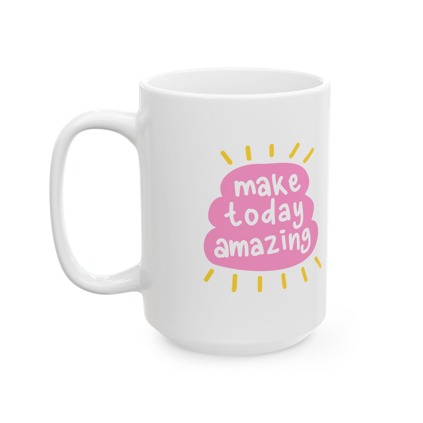 Make Today Amazing and Focus on the Good Pink and Red Mug with Personalization - Tammy & Friends Travel