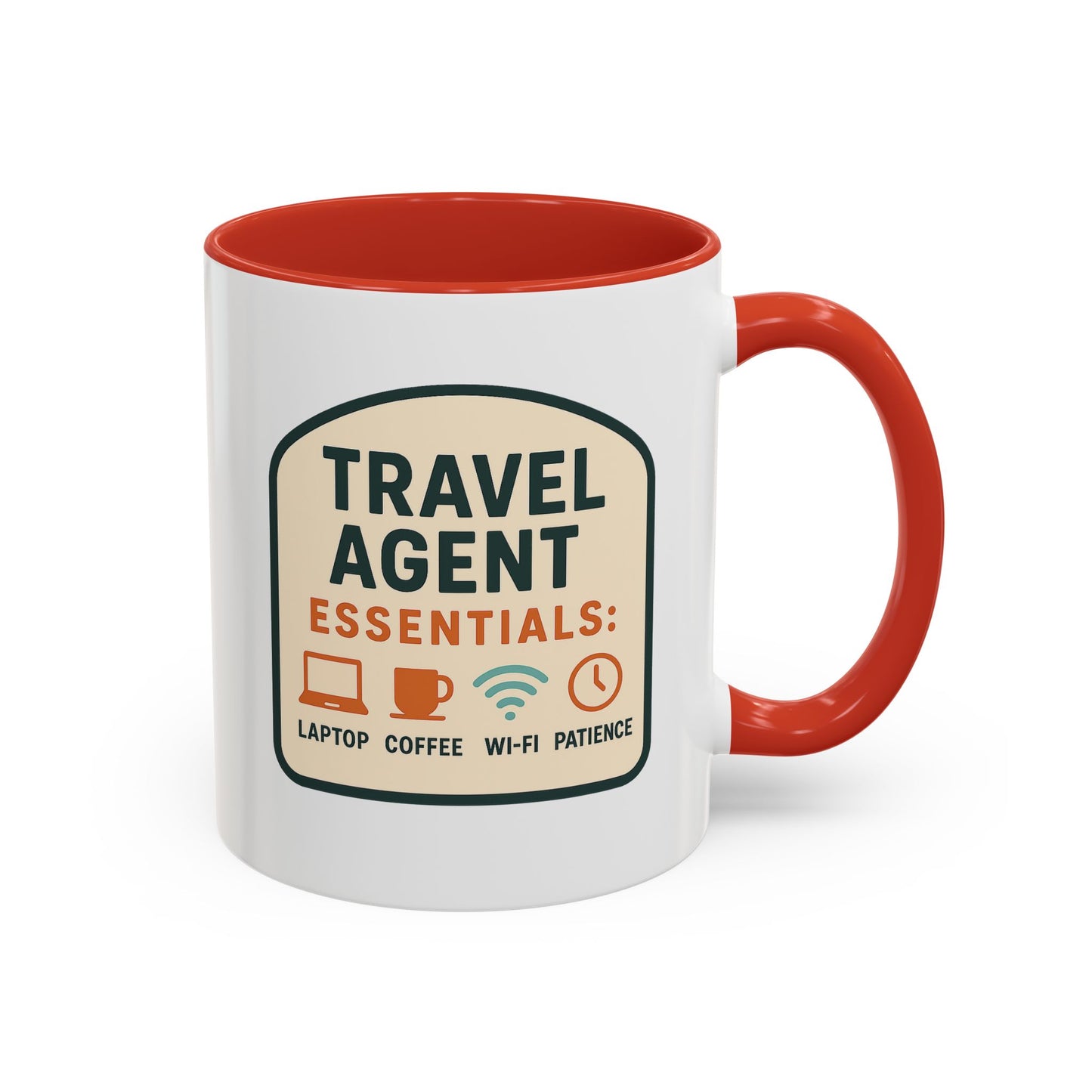 Travel Agent Essentials: Laptop • Coffee • Wi-Fi • Patience Mug  11oz & 15oz with Vibrant Colors (NOT PERSONALIZED)