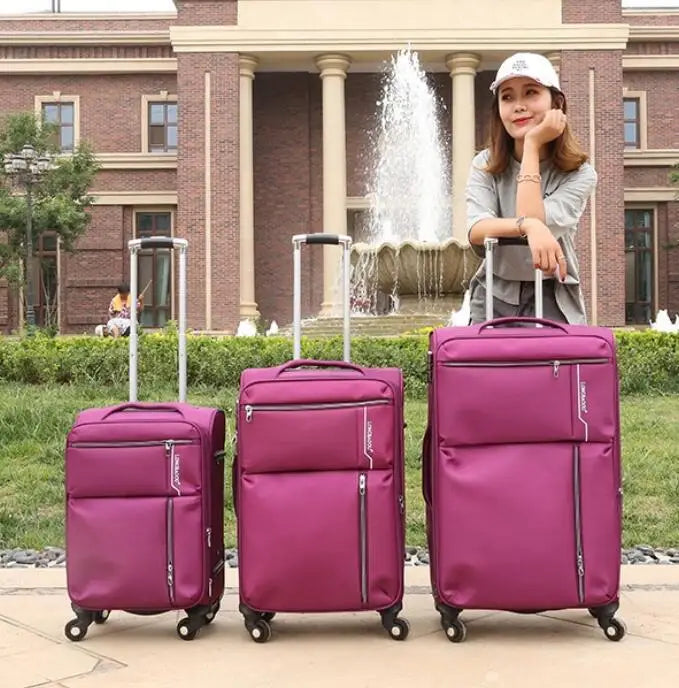 20"24"28" Large Capacity Oxford Fabric Wheel Luggage Set Spinner Suitcase Three Pcs Travel Bag on Wheels