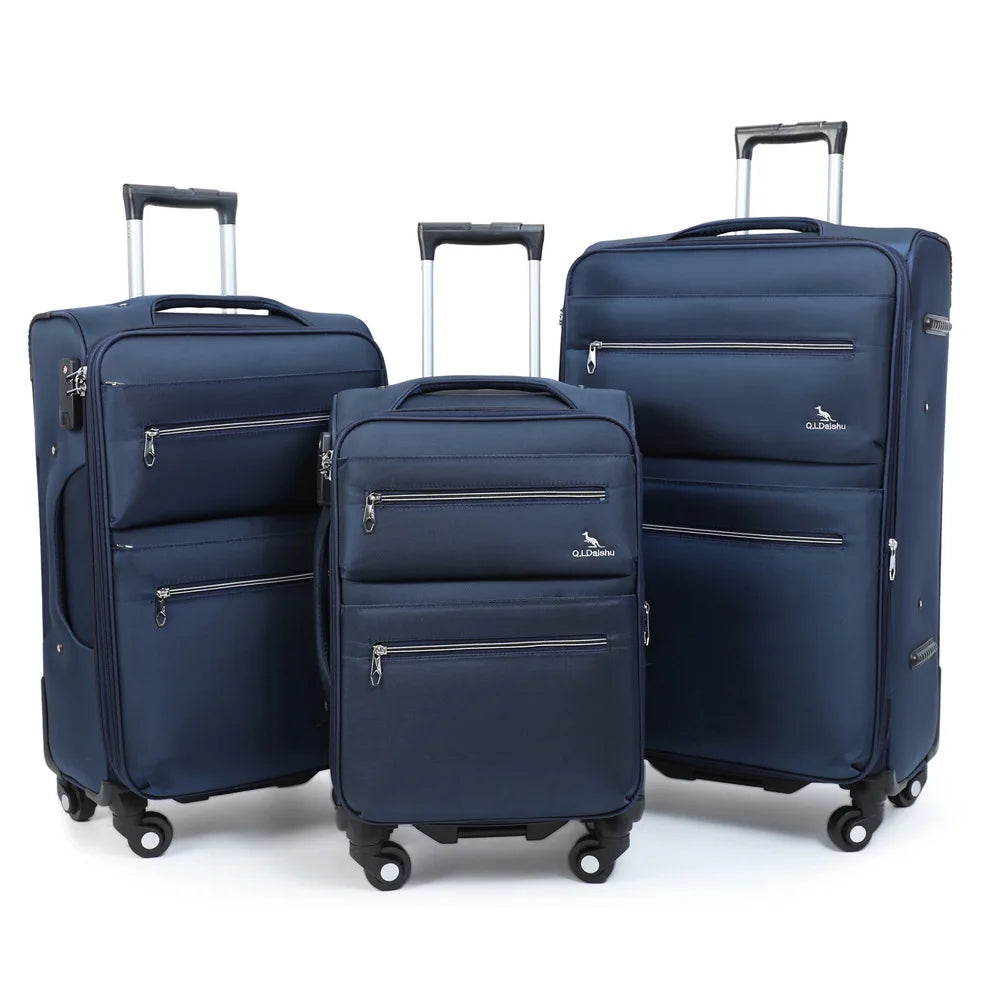 20"24"28" Large Capacity Oxford Fabric Wheel Luggage Set Spinner Suitcase Three Pcs Travel Bag on Wheels