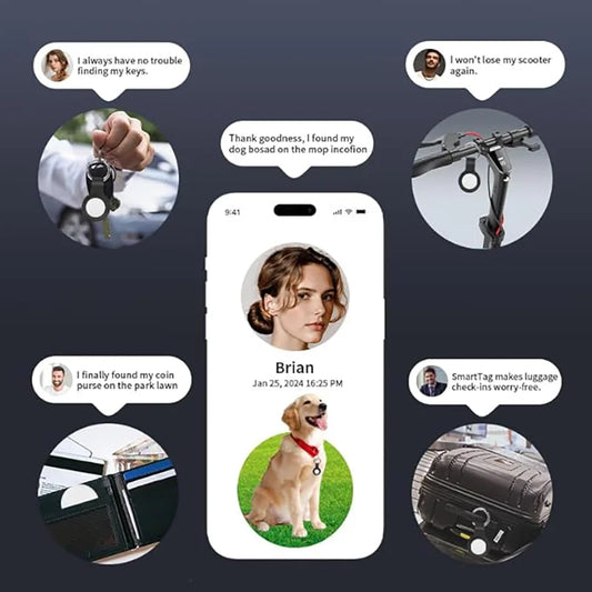 4 Pack Bluetooth GPS Tracker Smart Tag for Luggage Backpack Find My App