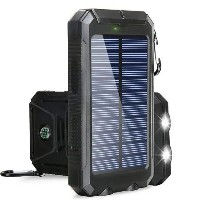 Solar Power Bank 20000mAh Portable Charger External Battery LED Light for Phones