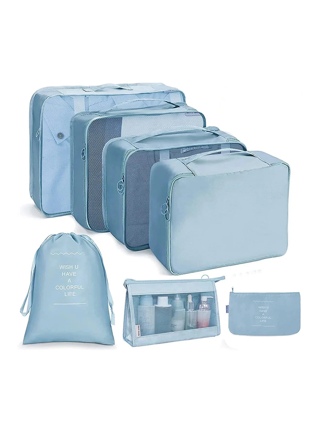 7/8/9/10 Pcs Travel Organizer Packing Cubes – Lightweight Polyester Luggage Storage Bags for Clothes, Shoes, and Accessories