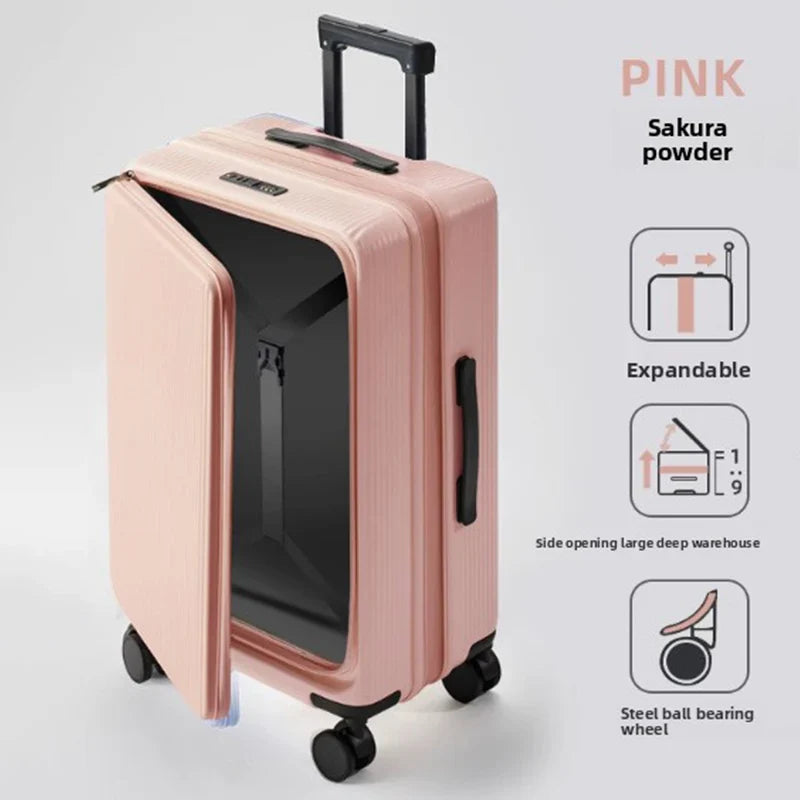Expandable Luggage ABS+PC Boarding Case 20"22"24"26"28 Inch Large Capacity Luggage Women's Carry-on Travel Suitcase