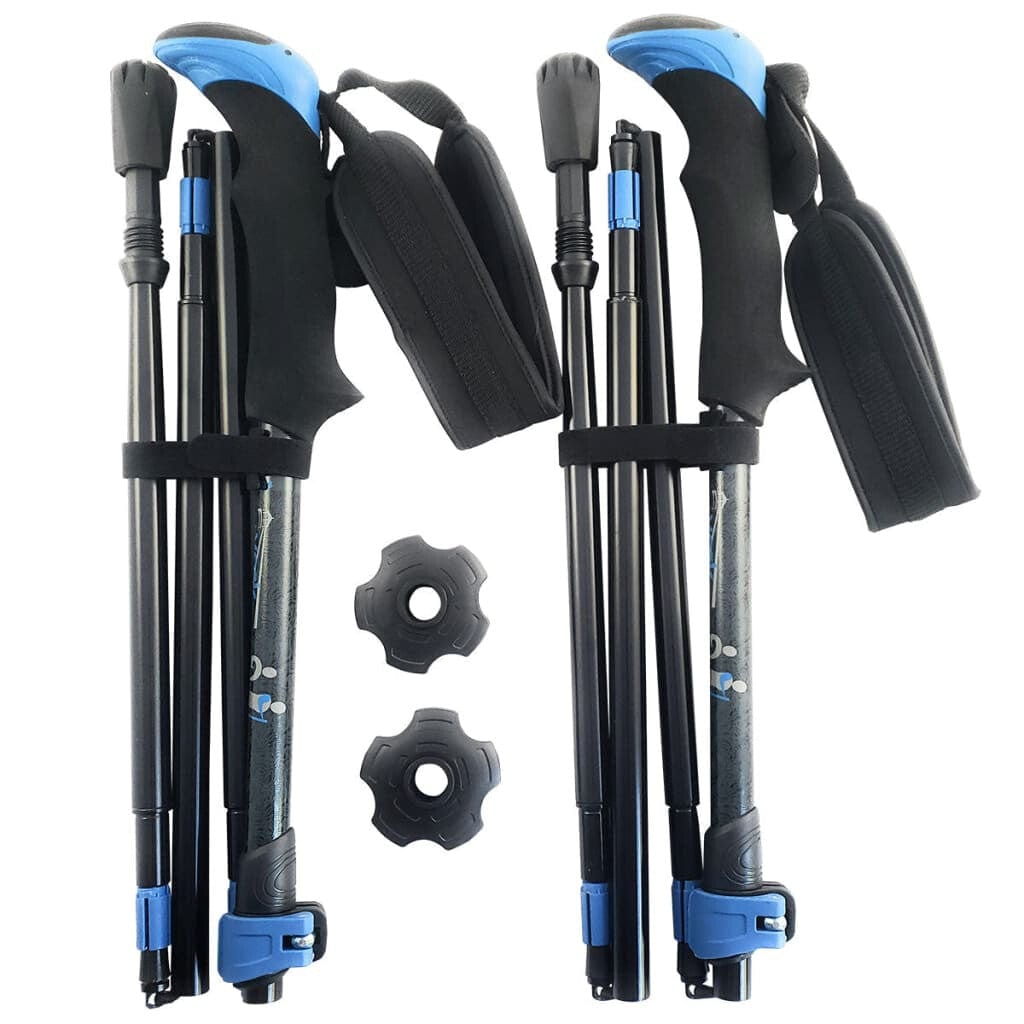 Travel Folding Walking & Hiking Poles - 13.5 in with Rubber Feet, Bask ...